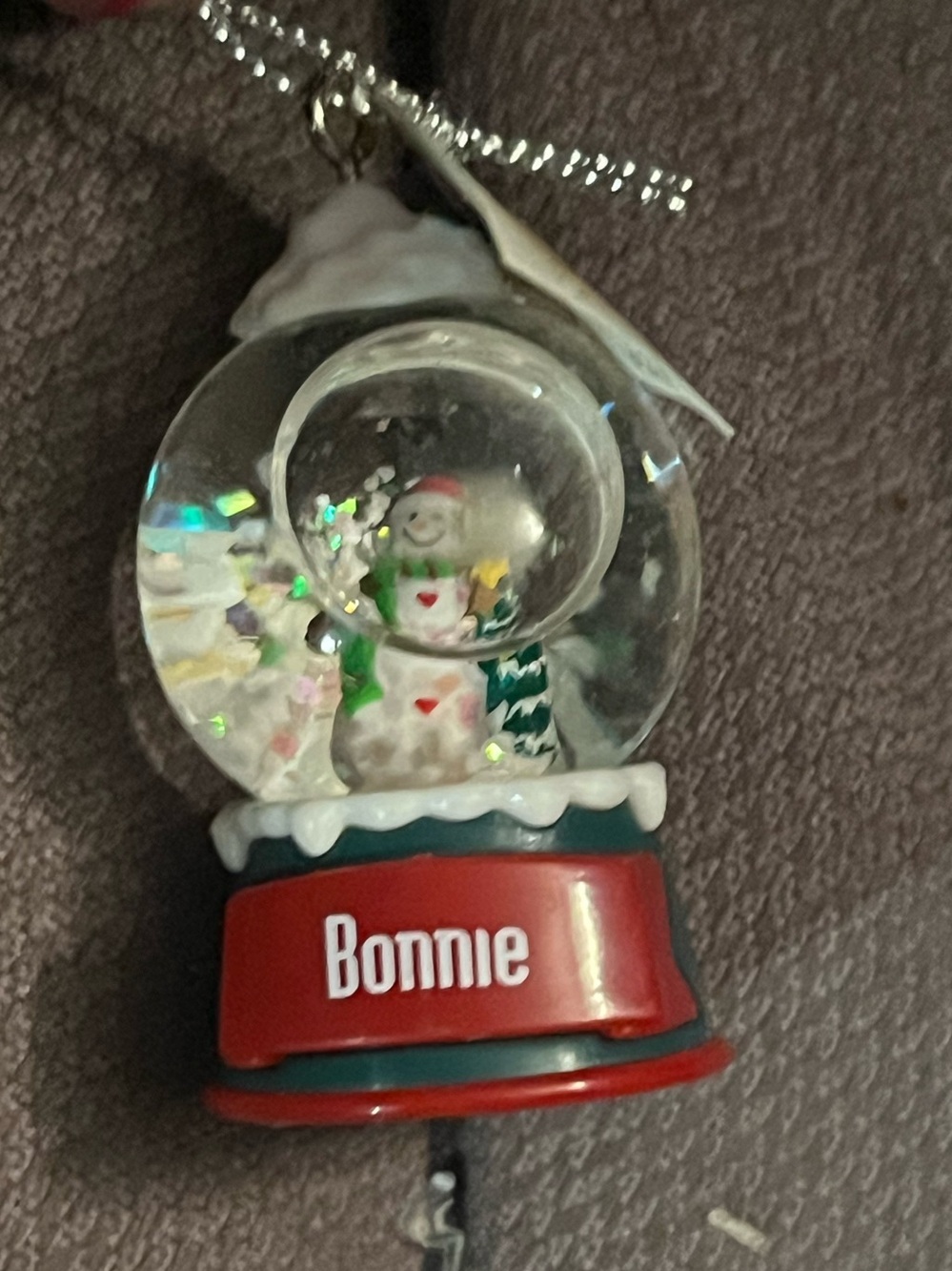 Bonnie Personalized Red Snow Globe Ornament - Home Holiday Decoration